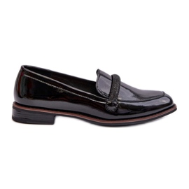 Sergio Leone Mocasines Mujer Piel Con Tira Decorativa Charol Negro Saosin