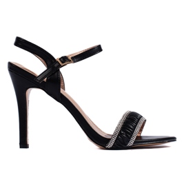 Sandalias de tacón mujer elegantes negras negro Sandalias de tacón mujer elegantes negras negro