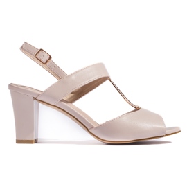 Goodin Sandalias beige de mujer en el poste