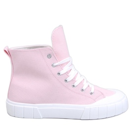 Rogers Zapatillas altas de lona rosa rosado