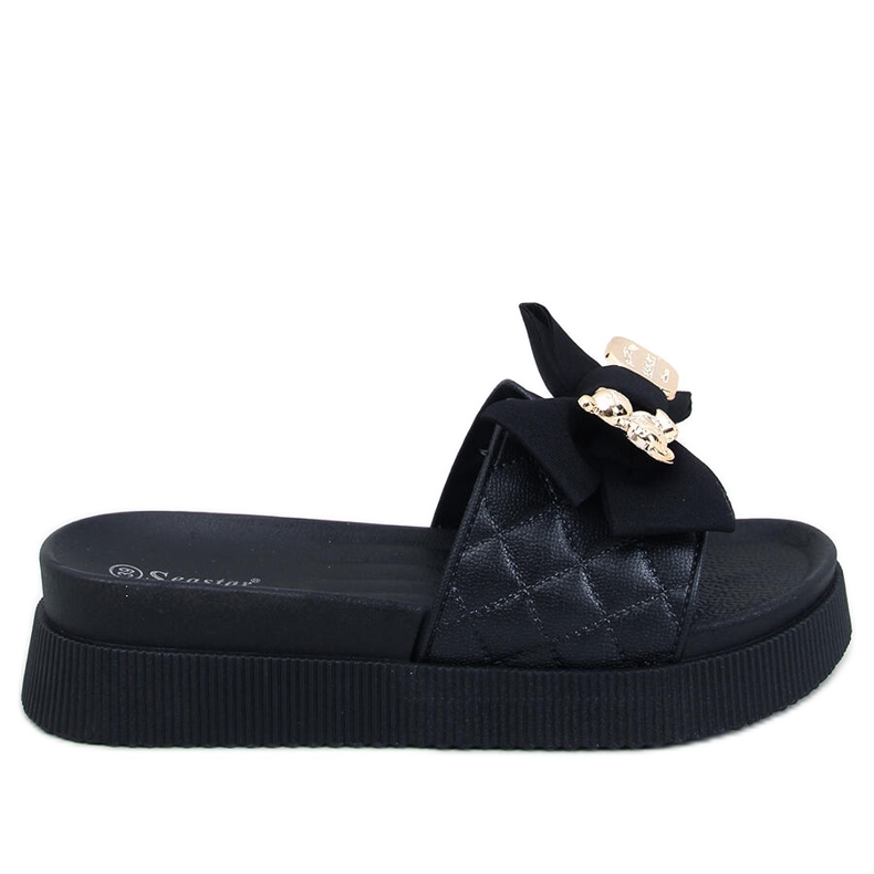 Brandis Chanclas con osito en oro negro
