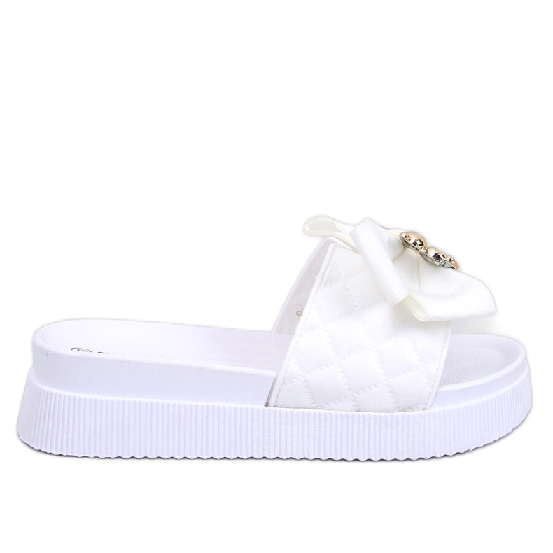 Chanclas Brandis White con osito dorado blanco