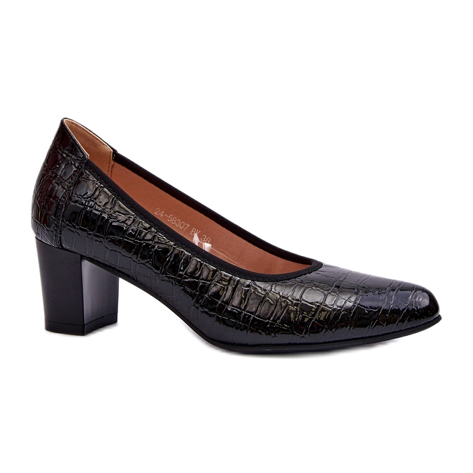 Vinceza Salón de charol con relieve negro