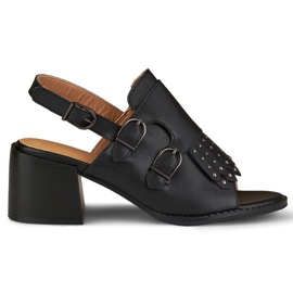 La.Fi Sandalias negras con tachuelas negro