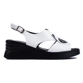 Goodin Sandalias blancas mujer cómodas blanco