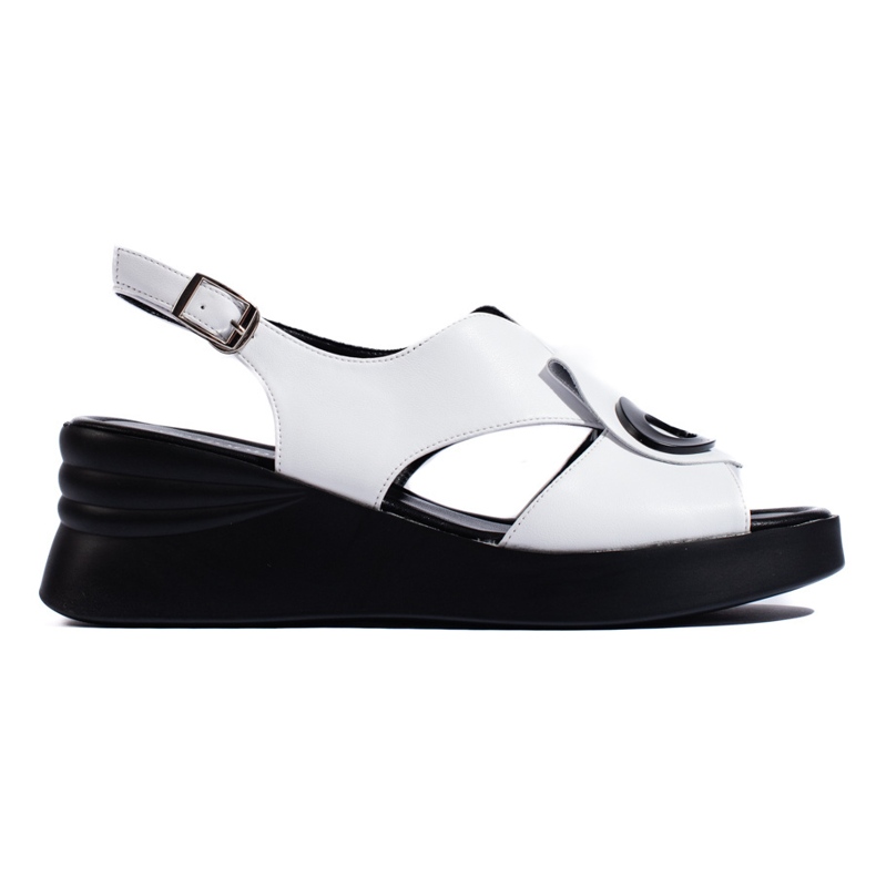 Goodin Sandalias blancas mujer cómodas blanco