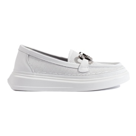 Goodin Mocasines de mujer calados blancos