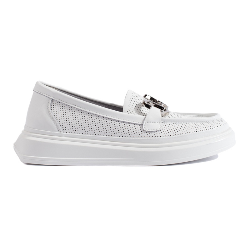 Goodin Mocasines de mujer calados blancos Goodin Mocasines de mujer calados blancos