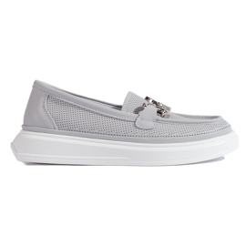 Goodin Mocasines de mujer calados grises
