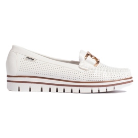 Goodin Mocasines blancos calados en la plataforma.
