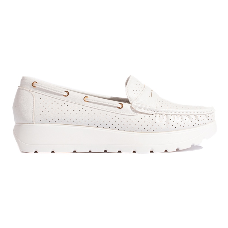 Goodin Mocasines de mujer blancos con estilo.