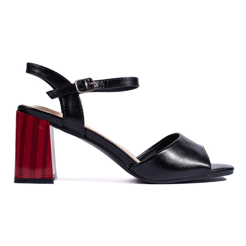 Goodin Sandalias de mujer elegantes de tacón negro.