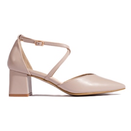 Goodin Sandalias de punta de mujer beige oscuro