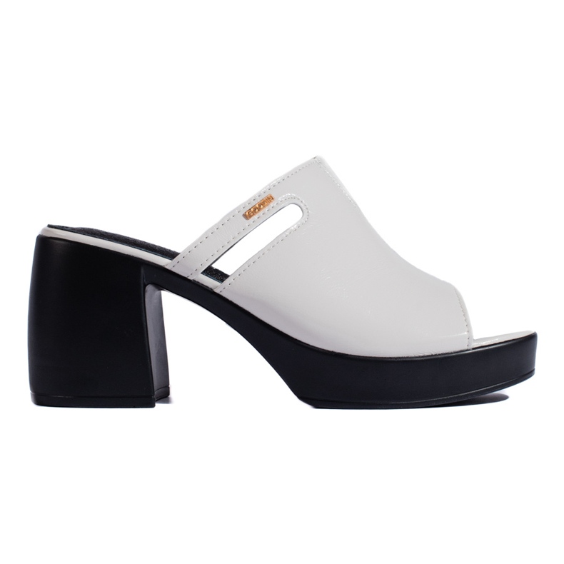 Goodin Chanclas de mujer blancas con tacón blanco Goodin Chanclas de mujer blancas con tacón blanco