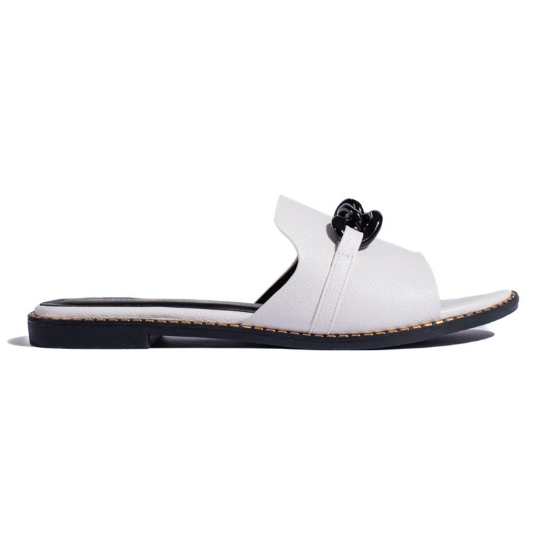 Goodin Chanclas planas mujer blancas blanco
