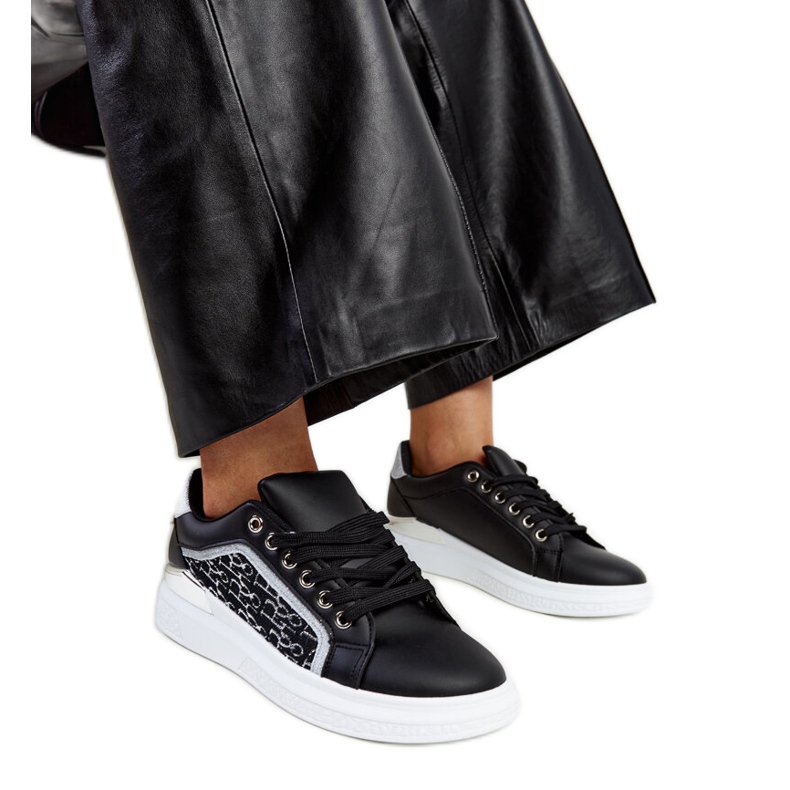 Deportivas negras con plataforma y purpurina Fekete negro Deportivas negras con plataforma y purpurina Fekete negro