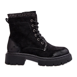 Botas Obrera Mujer Decoradas Con Cremallera Negro Santelia