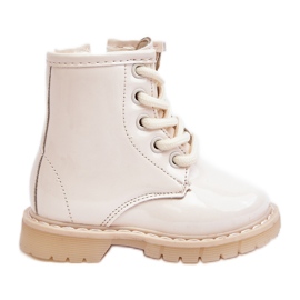 Botines infantiles de charol con cremallera, Beige Tibbie