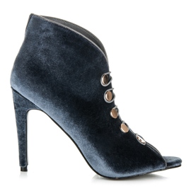 Vices botas de terciopelo con puntera abierta gris