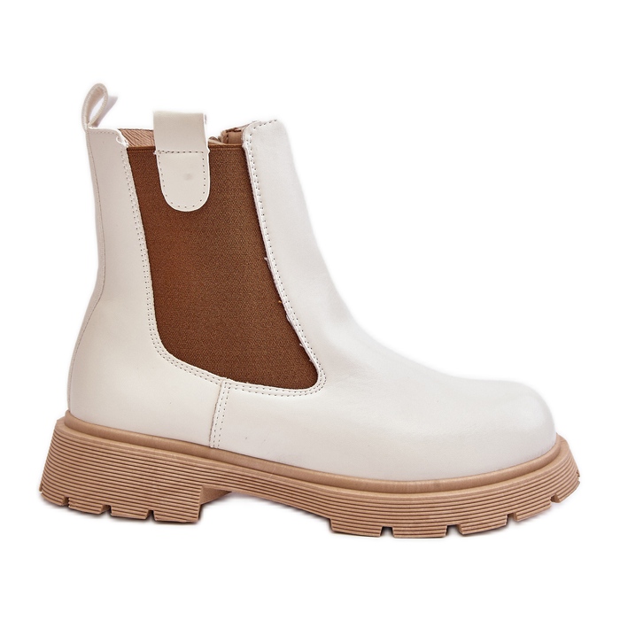 Botas Chelsea de mujer con cremallera, Blanco Ramhel
