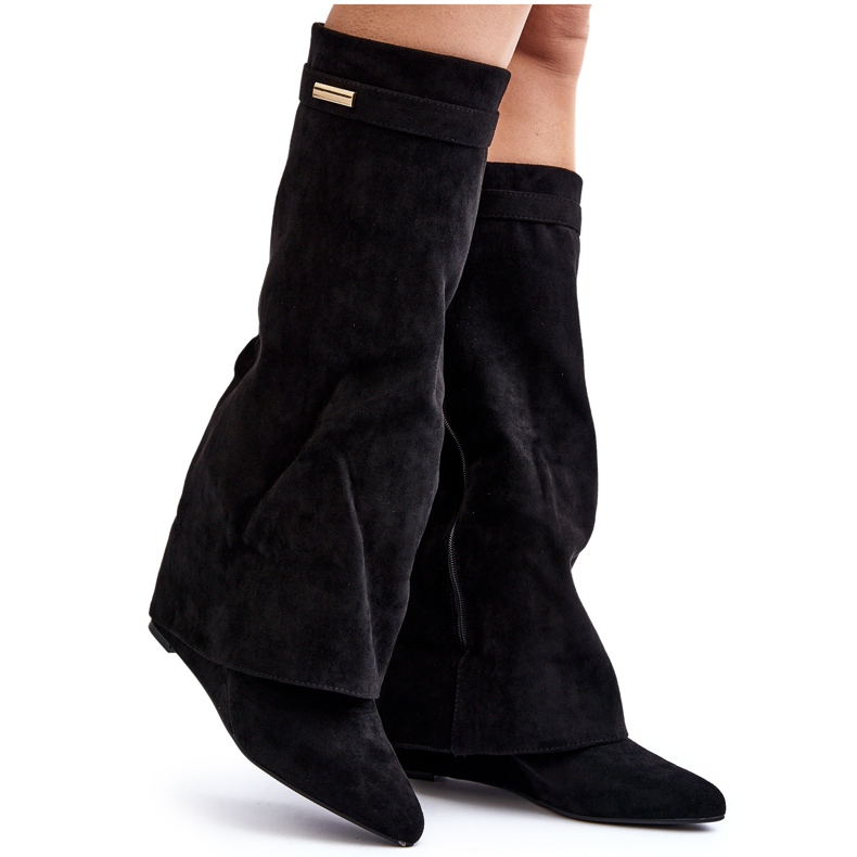 Botas Cuña Oculta Mujer Pattia Negro Botas Cuña Oculta Mujer Pattia Negro