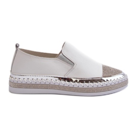 S.Barski Zapatos Mujer Piel con Plataforma Blanco D&amp;A LR370
