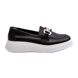 Mocasines Mujer Piel con Plataforma Negro S.Barski LR720