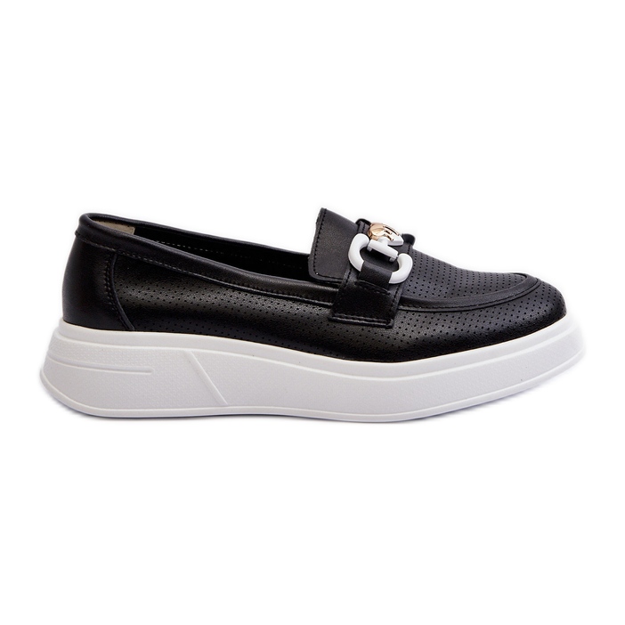 Mocasines Mujer Piel con Plataforma Negro S.Barski LR720