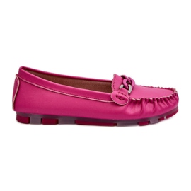 Mocasines Mujer Piel Con Adorno Fucsia S.Barski LR339 rosado