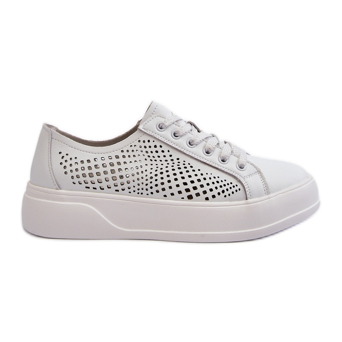 Zapatillas Mujer de Piel con Plataforma Blanco S.Barski LR505