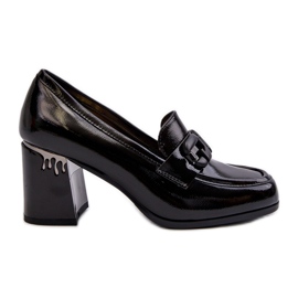 S.Barski Zapatos de Tacón Alto para Mujer, Charol Negro D&amp;A MR38-973