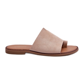 Chanclas Mujer Ante Beige Amita