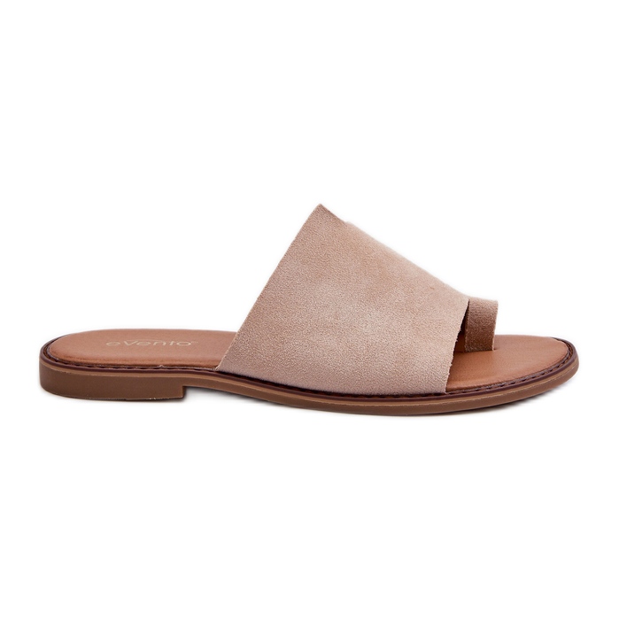 Chanclas Mujer Ante Beige Amita