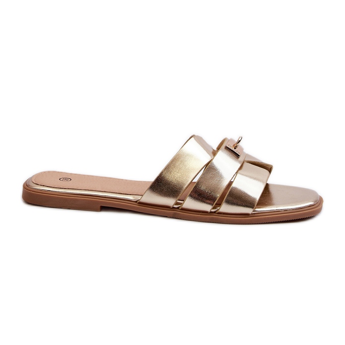 Chanclas Planas de Mujer con Adorno Dorado Kavinia