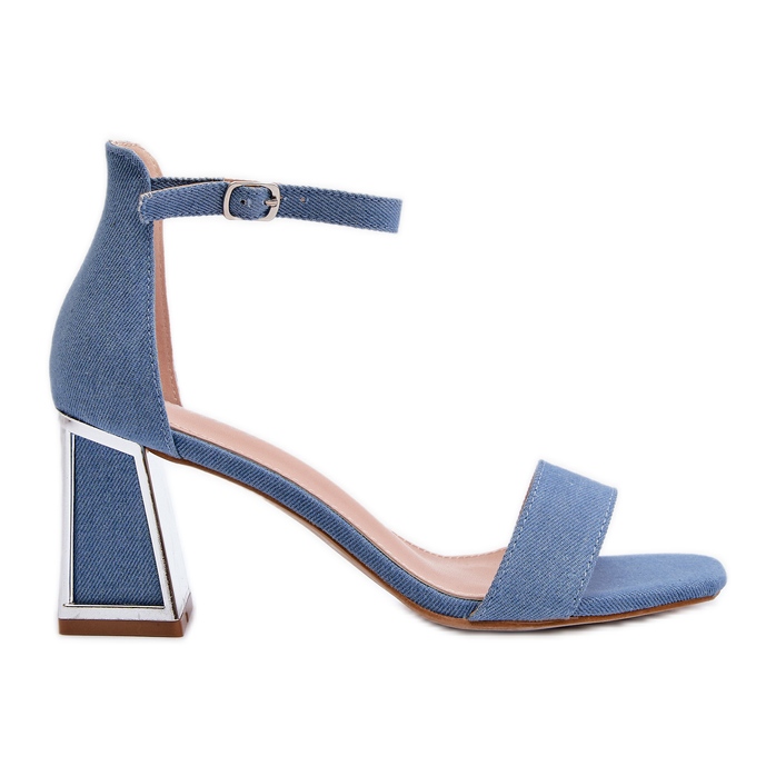 Sandalias denim Pholia azul con tacón alto