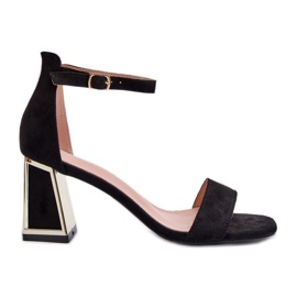 Sandalias Pholia de ante negro con tacón alto