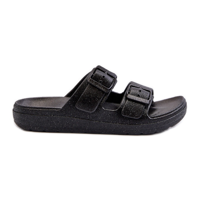 Chanclas de mujer con purpurina, Negro Brianella