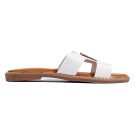 Chanclas planas mujer blancas blanco