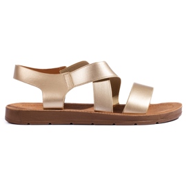 Sandalias slip-on doradas para mujer dorado