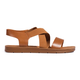 Sandalias slip-on de mujer color camel marrón