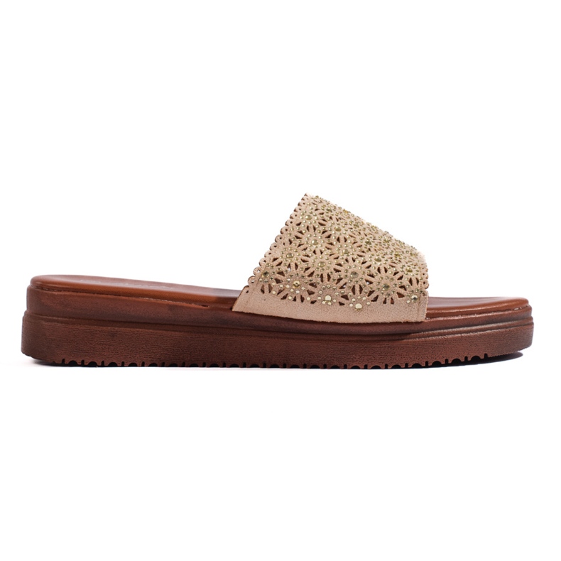 Chanclas de plataforma de mujer beige