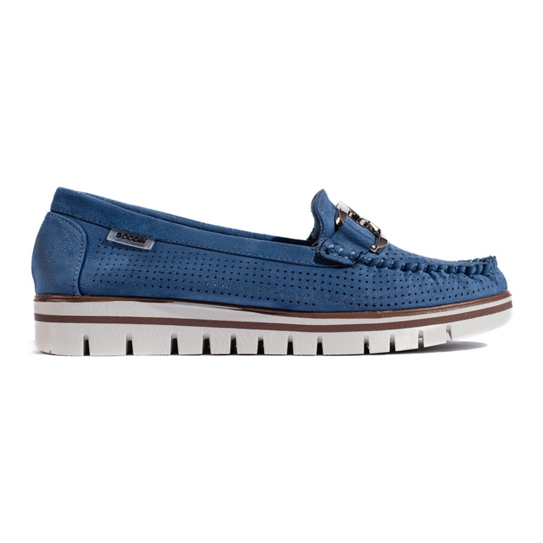 Goodin Mocasín plataforma azul calado Goodin Mocasín plataforma azul calado
