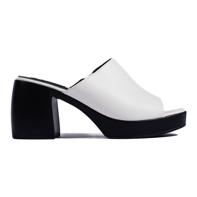 Goodin Chanclas de mujer blancas con tacón blanco Goodin Chanclas de mujer blancas con tacón blanco