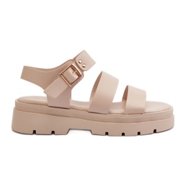 Sandalias de mujer Nicarda beige con suela gruesa