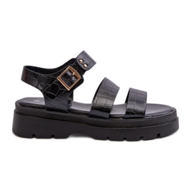 Sandalias de Mujer con Suela Gruesa, Negro Nicarda