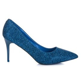 Qinba Bombas con purpurina azul
