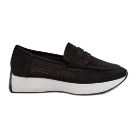 Mocasines De Mujer Con Plataforma Ante Eco Negro Inesqua