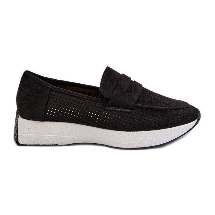 Mocasines De Mujer Con Plataforma Ante Eco Negro Inesqua