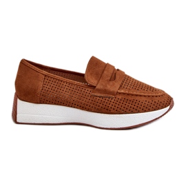 Mocasines Inesqua Mujer Ante Eco Camello Con Plataforma marrón
