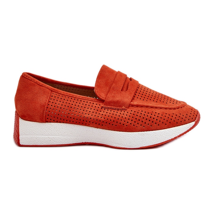 Mocasines Mujer Ante Eco Plataforma, Naranja, Inesqua